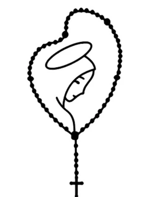 Calcomanía de vinilo con cuentas de rosario Virgen María elige tamaño y color Foto 1 de 4