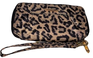 Cartera Muñequera Travelon Guepardo Animal Estampado Leopardo Acordeón Negro Beige - Imagen 1 de 8
