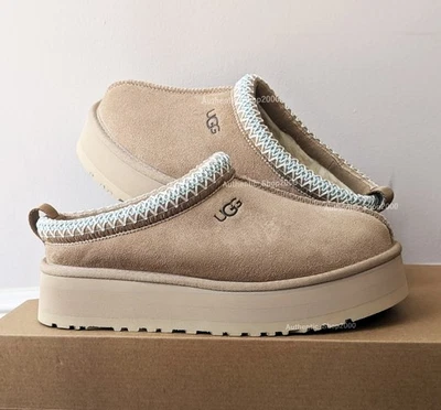 NEW 100% Authentic UGG Brand Women's Tazz II Braid Platform Slippers  Shoes Sand - Image 1 of 4