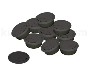 Kabeldurchlass 60 mm für Arbeitsplatte Kunststoff schwarz 10 Stück - Picture 1 of 4