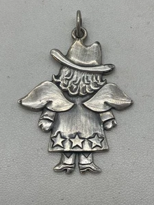Vintage Jeep Collins Sterlingsilber Cowgirl Engel Anhänger - 13,7 g - Bild 1 von 7