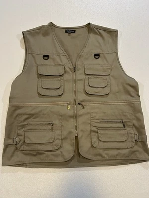 LISUHEPEAL 12 Pocket Khaki Fishing Hunting Outdoor Men's Vest, 2XL,  XXL - Image 1 of 4