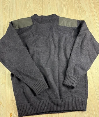 Woolrich Sweater Mens Medium Navy Shoulder Patches Wool - Image 1 of 4