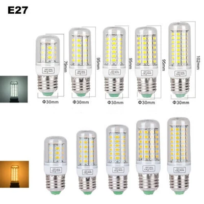 E27 LED Bulbs 3W 6W 9W 12 SMD5730 Corn bulb Replace Halogen Bulb Cool White 220V - Image 1 of 2