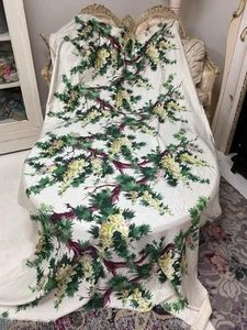 Antiker tropischer Rindenstoff Ära Stoff Highland Heather 50er Jahre #12 - Bild 1 von 6