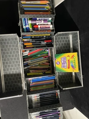 320+ Items Lot of Drawing Sketch Art Supplies Color Pencils Markers Crayola case - Image 1 of 4