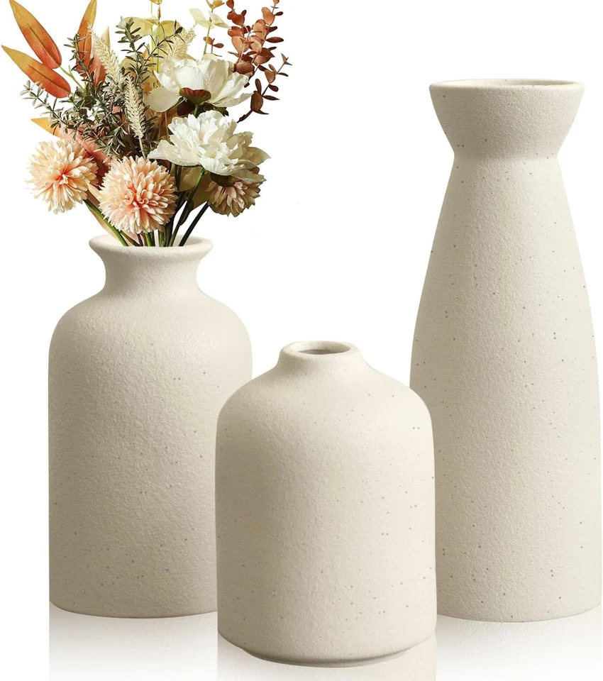 3er-Set Keramik Vasen, Deco Matte Vasen für Pampasgras Getrocknete Blumen - Bild 1 von 4