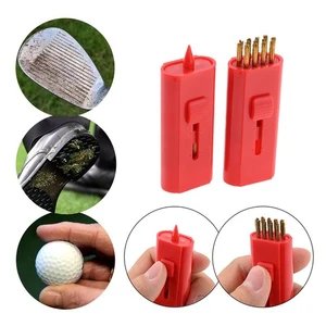 4 x Brass Red Golf Club Cleaning Brushes Golf Sporting Training Accessory Tool - Picture 1 of 7