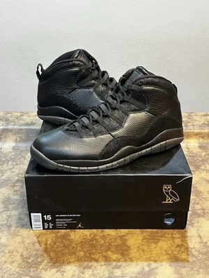 Nike Air Jordan Retro X 10 2016 OVO Drake negro dorado 819955-030 talla 15 nuevo DS Foto 1 de 4