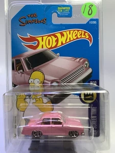 2015 Hot Wheels The Simpsons Family Car (Pink) 1:64 Scale In Protector - Picture 1 of 9