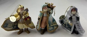 Thomas Kinkade Old World Santa Christmas Ornaments Ashton Drake Set Of 3 - Picture 1 of 23