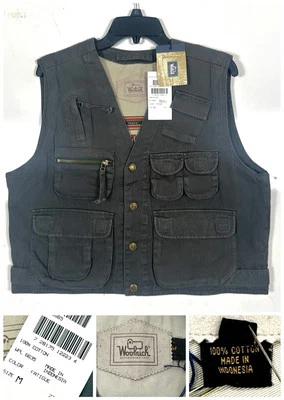 Vintage New Men’s Woolrich Sportsman’s Fishing & Camping Gray Vest Size Medium - Image 1 of 4