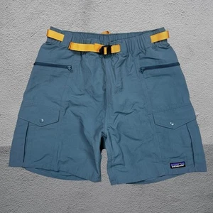 Pantalones Cortos Patagonia Baggies Carga Azul Nylon Cinturón Senderismo Aire Libre Para Hombre Pequeños - Imagen 1 de 5