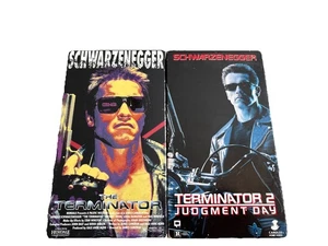 Terminator 1 and 2 Judgment Day VHS Arnold Schwarzenegger Lot Set of 2 - Picture 1 of 9