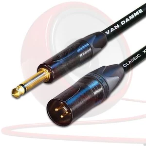 Male XLR to Jack Cable. Long Mono Jack lead. Unbalanced Van Damme Neutrik Guitar - Picture 1 of 11