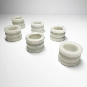 Juego de seis soportes para servilletas de mármol Carrara piedra natural blanco gris clásico - Imagen 1 de 6