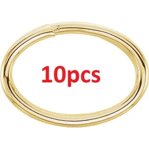 (10) TEN BULK 4.8x6.8mm OD 14k Yellow Gold Oval Split Jump Ring Keychain Charm - Picture 1 of 4