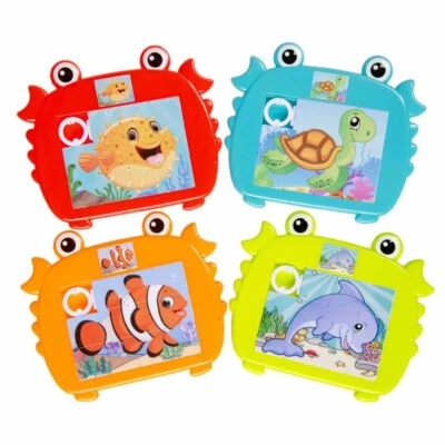BEMIRO 4 Stück Schiebepuzzle Meerestiere - ca. 13 x 11 cm Puzzle Kinder Set