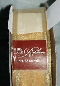 Cinta artesanal Kirkland Sheer Oro 1,5" de ancho x 50 yardas NUEVA envío rápido - Imagen 1 de 4