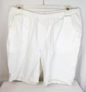 Pantaloncini donna con elastico in vita bianco con tasche taglia 22W - Foto 1 di 3