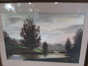 Mid-Century J. Pensack Landscape Watercolor Painting River Impressionist 984E - Bild 1 von 12