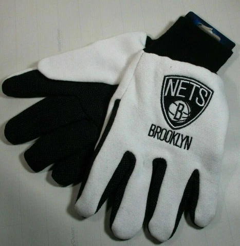FOCO NBA Brooklyn Nets Embroidered Utility Gloves Pair One Size Fits Most Cover