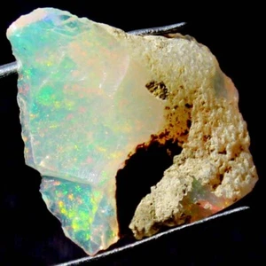 Genuino Juego de Fuego Ópalo ETÍOPE Natural WELO ÁSPERO, Ópalo 6,45 CT 16x21x5 mm - Imagen 1 de 8