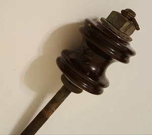 Vintage Electrical Power Line Brown Ceramic Insulator w/ Threaded Rod Steampunk - Picture 1 of 7