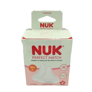 Paquete de 2 pezones de repuesto anti cólicos de flujo medio NUK Perfect Match - Imagen 1 de 10