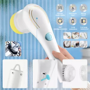 Handheld Electric Cleaning Brush Wireless Bathtub Tile Brush Kitchen Tools US - Picture 1 of 17