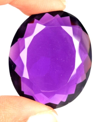 Large Purple Amethyst 84.15 Ct. Oval Cut Faceted Loose Gemstone Gift for Women - Image 1 of 4