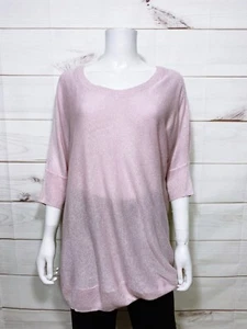 Torrid Womens Sweater Size 2 Pink Metallic Boat Neck Pullover Top - Picture 1 of 7