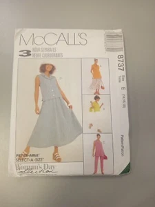 MCCALLS MISSES DRESS TOP AND SKIRT PATTERN 8737 SIZE 14 16 18 - Picture 1 of 3