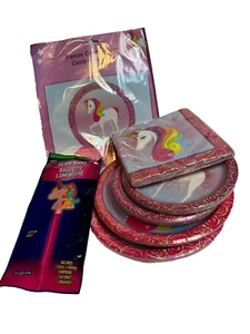 Birthday Party / Pink Unicorn Table Decorations, Plates & Napkins - NEW - Picture 1 of 1