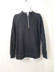 Tommy Bahama 1/2 Zip Sweater - Fully Reversible - Black/Light Grey - Size L** - Picture 1 of 13