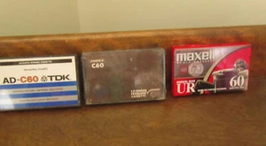 NEUF ANCIEN STOCK CASSETTES VIERGES ASSORTIES TDK MAXELL AMPEX LOT DE 3 - Photo 1/1
