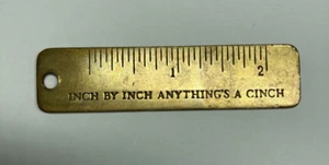 Vintage Zoll für Zoll alles ein Cinch Meter für Meter Lebensdauer ist süßer Lineal Schlüsselanhänger - Bild 1 von 11