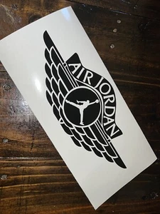 Retro Air Jordan Sticker 12” Black Decal JUMPMAN Vinyl Michael Jordan Nike - Picture 1 of 3