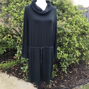 Lou and Grey For LOFT Dress Long Sleeve Drawstring Waist Cowl Neck Casual Large - Picture 1 of 9