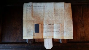1758 GEORGE II 18TH C ANTIQUE MANUSCRIPT VELLUM WILL - WILKINSON YORKSHIRE - Picture 1 of 15