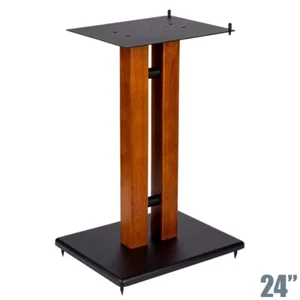 24" Lautsprecherständer Plattform robustes Stahldesign mit verstellbarer Deckplatte Kirsche - Bild 1 von 6