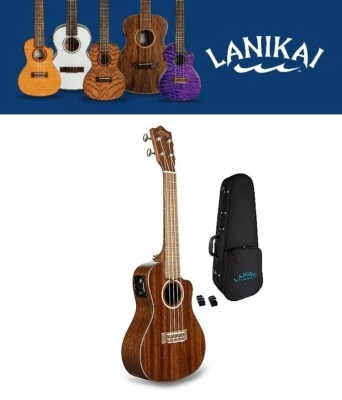 Lanikai Solid Mahogany Concert Uke Acoustic/Electric Ukulele FREE Bag & US Ship! - Image 1 of 4