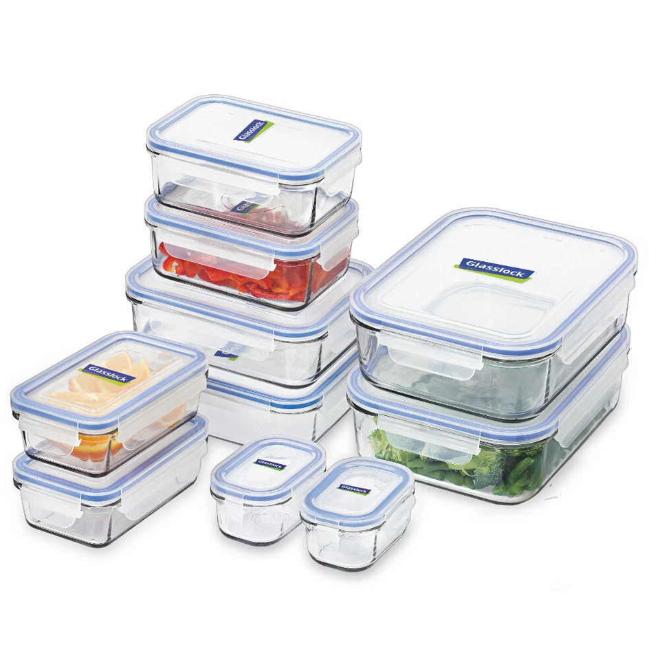 Glasslock 10pc Tempered Glass Container Set W/ Lid + Microwave Safe Storage  - Image 1 of 1