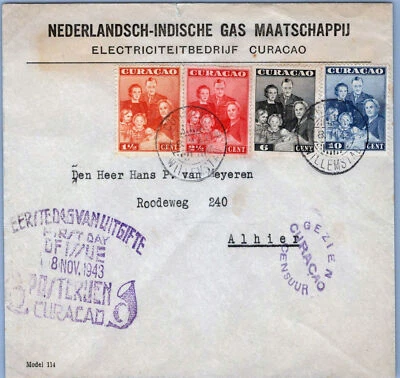 ZAYIX Netherlands Antilles 170-173 FDC 1943 Royal Family Advertising 062723KAT05 - Image 1 of 2