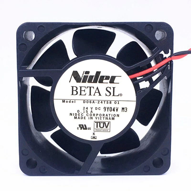 Nidec D06A-24TS8 24V 0.15A 6025 6cm 2pin ultra-quiet cooling fan - Image 1 of 3