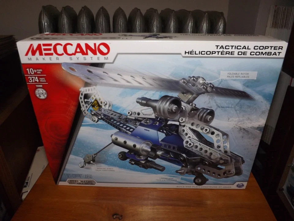 Meccano Maker System Tactical Copter - Helicopter 2 in 1 Model Building Set 374p
