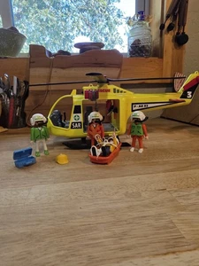 Vintage Playmobil 3845 Air Rescue Helicopter Search & Rescue Complete - Picture 1 of 9