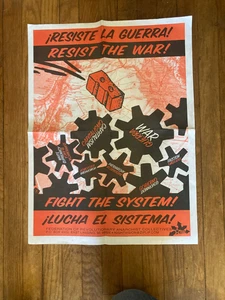 RESIST THE WAR/FIGHT THE SYSTEM anarchist poster FRAC/INVIERNO 2003 original - Picture 1 of 2