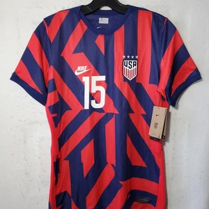 United States USA Soccer Jersey Womens Medium Blue Red Nike Dri Fit Rapinoe - Picture 1 of 15