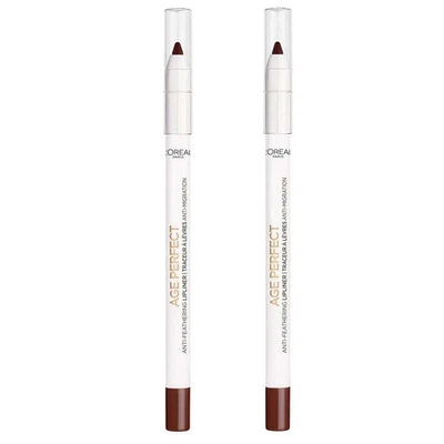 2 L'oreal-Paris-Age Perfect Anti-Feathering Lip Liner Pencil 60 DARK CHOCOLATE - Image 1 of 2